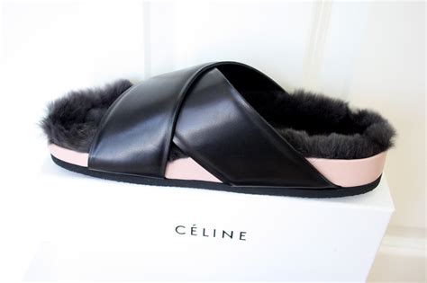 celine fur sandals.